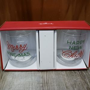 NWT!! HALLMARK Stemless Wine Glasses